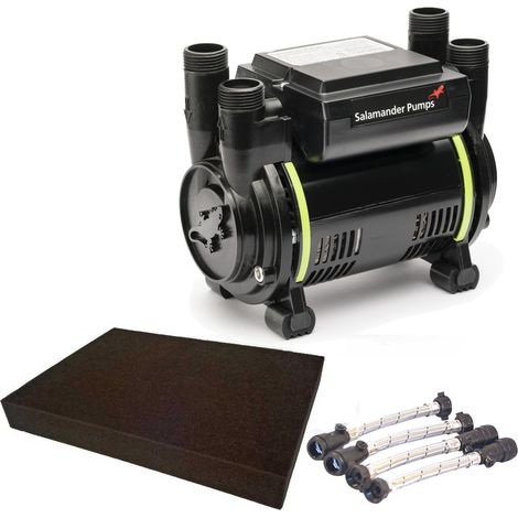 Salamander CT75 Xtra Extra 2.0 Bar Twin Shower Pump+ Hoses + Anti Vibration Matt
