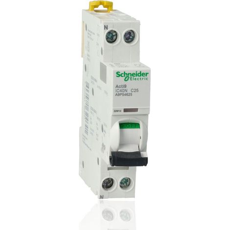 Interruttore magnetotermico iC40N 1P+N C 25A 6000A - A9P54625