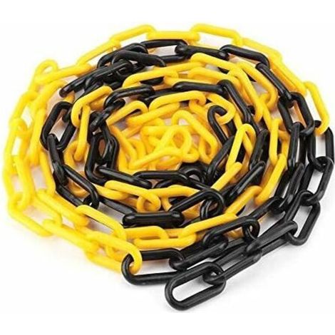 Schwarze und gelbe Kunststoffkette, 6 mm, 25 Meter