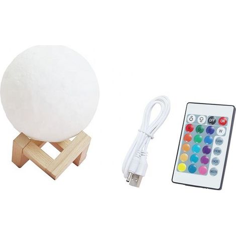 Lampe Led en forme de galaxie et de lune imprimée en 3D, modèle créatif, luminaire décoratif d'intérieur, idéal pour une chambre (1/5)