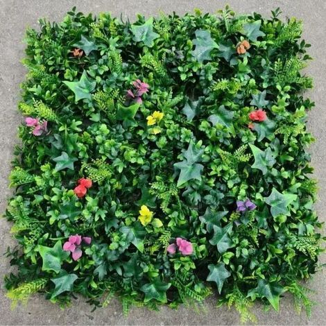 Mur Vegetal Artificiel 50X50CM Plante Verte Artificielle Clôtures décoratives Mur Vegetal Exterieur Artificielle Clôture Feuillage Balcon Protection pour Interieur Jardin Décor