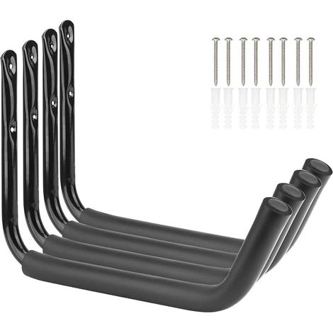 Lot de 4 crochets de rangement robustes pour kayak, bras de 38 cm, support mural pour garage, planche de surf, échelle, capacité maximale de 25 kg (27 cm x 38 cm) (1/5)