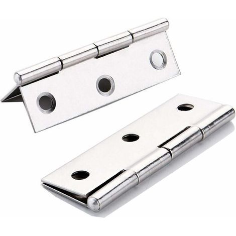 10 Stück Türscharniere aus Edelstahl für Wohnmöbel, lang, 75 mm x 50 mm (1/4)