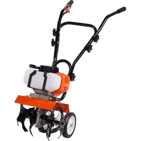 Motobineuse thermique 43cc 2 temps, cultivateur de jardin avec 4 dents avant en acier réglables pour travail du sol, pelouse et potager (1/5)