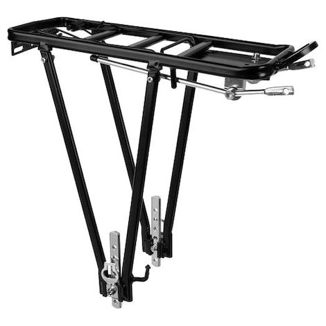 Portabici universale in alluminio, regolabile, portata 35 kg, nero (1/5)