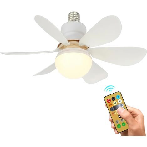 Ventilateurs De Plafond Avec TéLéCommande Plafonnier Led, Ventilateur de plafond silencieux avec LumièRe et TéLéCommande, pour Salle à Salon Chambre à Couche (blanc) (1/5)