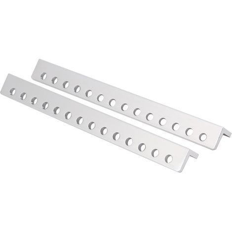 Lot de 2 Profilés Alu Robot en Équerre 14 Trous, Barre Industrielle 12x12x120mm, Accessoire Automatisation 3103-0014-0120 (1/5)