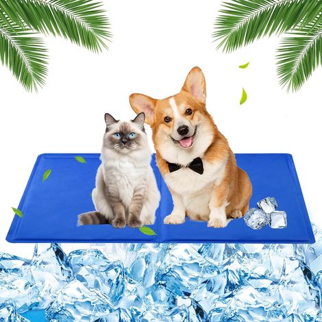 Tapis rafraîchissant d'été pour chien, adapté aux petits chiens et chats (bleu, 30 cm x 40 cm)