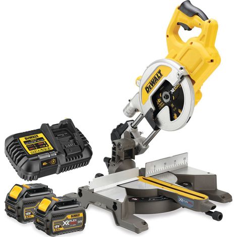 DeWALT DCS777T2-GB 54V XR FLEX VOLT 216mm Mitre Saw 2x 6ah Batts (1/5)