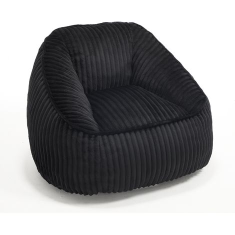 Poltrona pouf a sacco nera con imbottitura in memory foam (1/4)