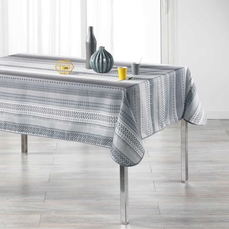 Nappe Rectangulaire Imprimée "Chacana" 150x240cm Gris