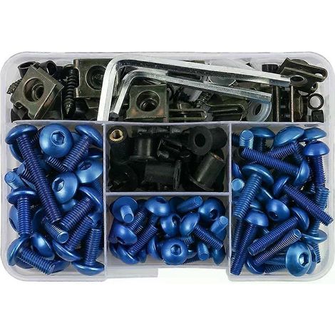 Komplettes Verkleidungsschrauben-Set (190 Teile), kompatibel mit Kawasaki ZX6R ZX7R ZX9R ZX10R ZX12R ZX14R Versys 650 Ninja 650R 1000 Z750 Z1000 ZZR600 (1/5)
