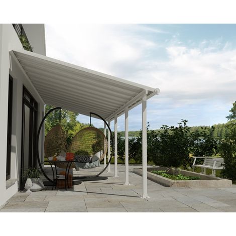 Canopia Olympia Marquesina Pérgola De Aluminio 3X8.6 m Blanco