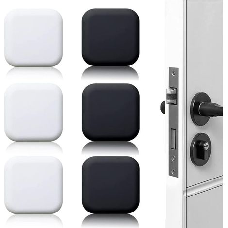 pieces black/white self-adhesive wall doorstop 45mm x 45mm door block self-adhesive wall doorstop self-adhesive wall doorstop MUMU (1/4)