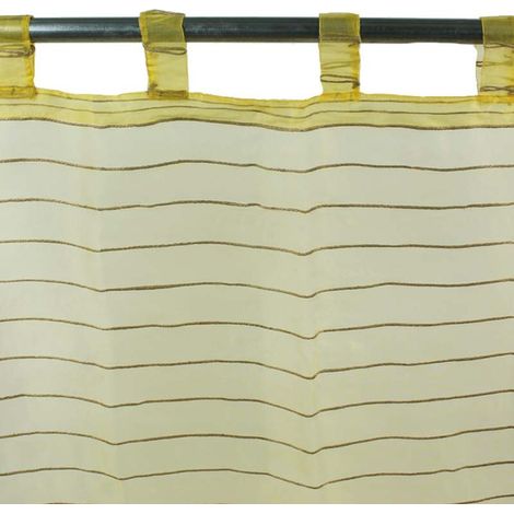 SHAM - Voilage effet soie à pattes jaune 110x250 (1/3)