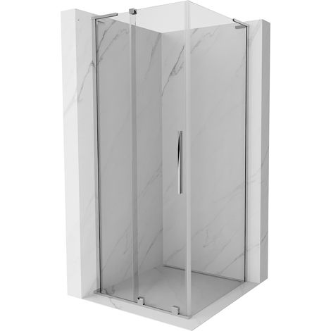 Mexen Velar L Duschkabine verschiebbar 100 x 100 cm, transparent, Chrom - 871-100-100-03-01 (1/5)