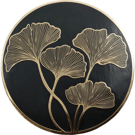 Set de Table en Relief "Ginkobello" 38cm Noir & Or (1/3)