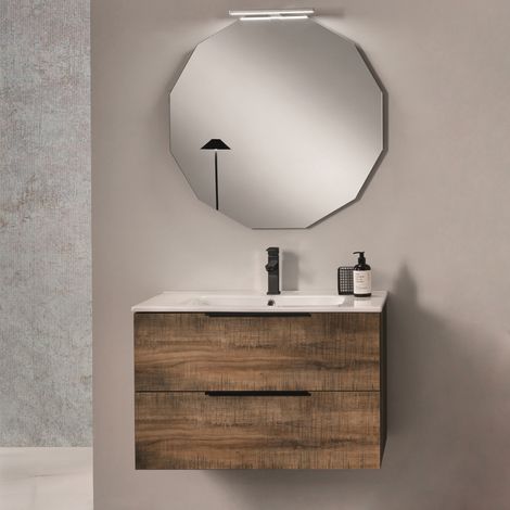 Mobile da bagno BALI 60 cm sospeso in nobilitato Tabacco (1/5)