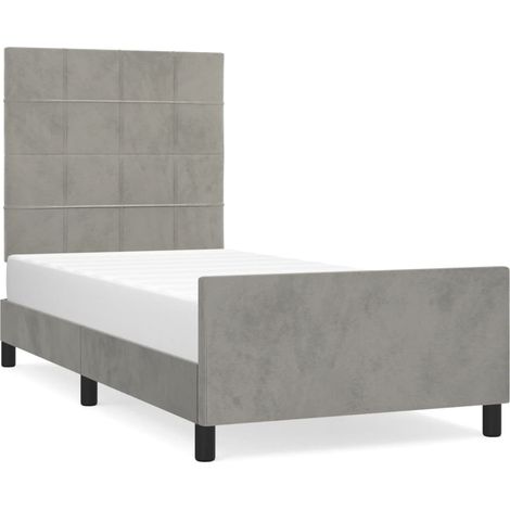Maison Exclusive - Giroletto senza Materasso Grigio Chiaro 90x200 cm Velluto (1/5)