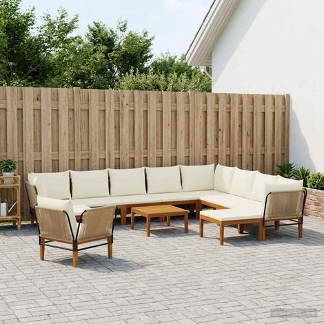 vidaXL 12 pz Legno massiccio di acacia e corda Naturale (1/5)