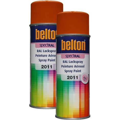 2 bombes de peinture Belton Spectral RAL2011 Orange foncé 400ml