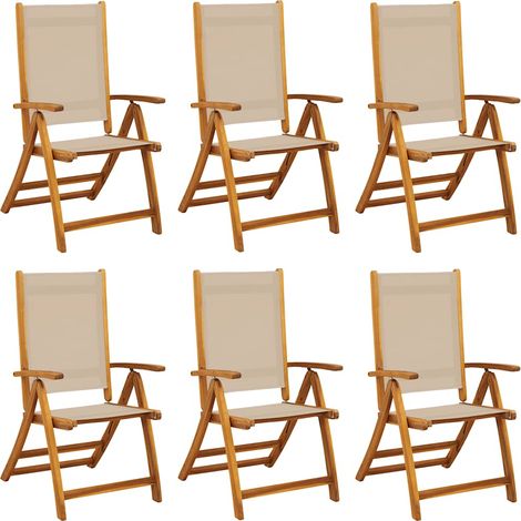 Maison Exclusive - Sedie da Giardino Pieghevoli 6 pz Massello d'Acacia e Textilene