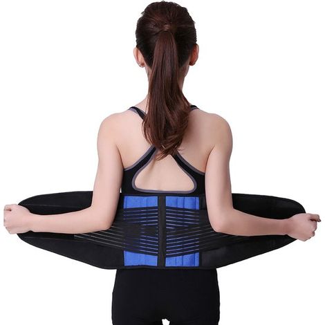 Ceinture lombaire taille L pour le dos – ceinture de soutien dorsal ajustable – matière élastique respirante – idéale pour le travail, le sport et un usage quotidien – ceinture de soutien pour le bas (1/2)