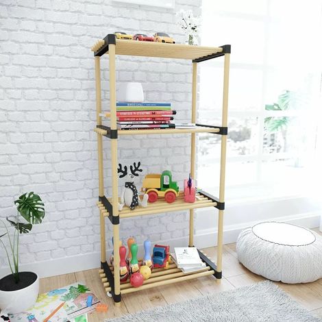 Trade Shop - Estante De Pino Multiusos 2in1 Estante Modular Con 4 Estantes 92x49x28 Cm - (1/3)