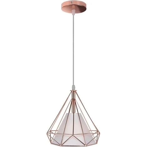 U-do Lustre Suspension Industrielle- Luminaire Pendentif Vintage Loft - Or Rose (1/4)