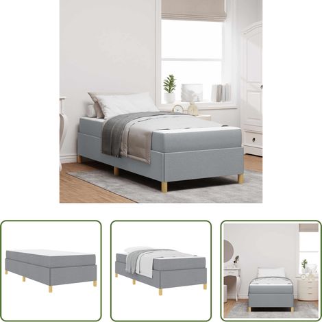 vidaXL Stoffbett - Bettrahmen mit Matratze Hellgrau 80 x 200 cm Stoff (1/5)
