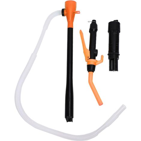 Portable battery-powered transfer pump for fuel, diesel and water, 2.2 GPM flow rate, adjustable control with filter (orange) (1/5)