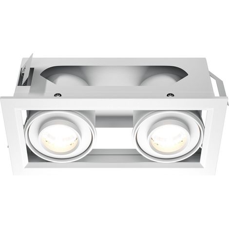 Maytoni Metal Modern Spot encastré double blanc 3000K 1450lm (1/2)