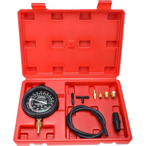 Vacuometre Moteur, 0-10 psi Testeur Pression Carburateur, Vacuum Meter Depressiometre Auto Mano à Dépression, Testeur a Vide de Pompe à Carburant Moto Voiture (1/5)