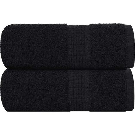 Ensemble de deux serviettes de bain noires FROGN, 30x30 cm, 360 g/m² (1/5)