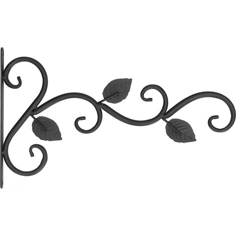 Crochets de Suspension Muraux en Fer, Support Crochet Plante Suspendues, Suspension Mural Crochet Plante avec Vis, Supports de Panier Suspendu(Noir) (1/5)