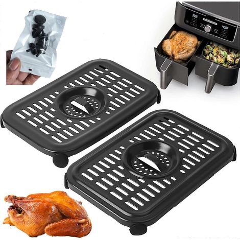 Lot de 2 plaques de cuisson pour friteuse à air Ninja Foodi AF400UK 9,5 L 6 en 1 DualZone 2 tiroirs, plaque de cuisson croustillante de rechange. (1/5)