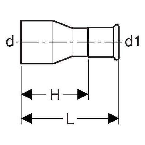 Geberit Mapress Réduction en acier C avec extrémité à emboîter, DN 12 / 10, 22301 (1/3)