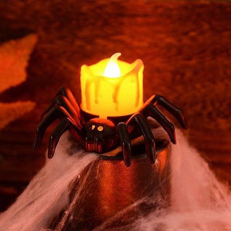 Lot de 3 lampes LED citrouille araignée pour Halloween, décorations pour la maison, accessoires d'horreur et fêtes d'Halloween (1 pièce). (1/5)