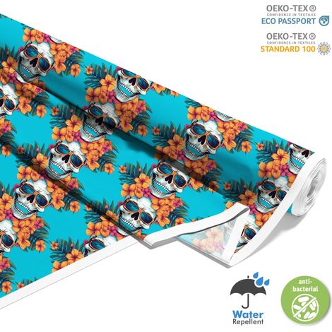 OUTDOOR DEKOSTOFFE OXFORD - Motiv der Schädel I DX4952
