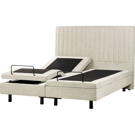 Adjustable Bed Fabric DUKE II 160 x 200 cm (EU King Size) Beige