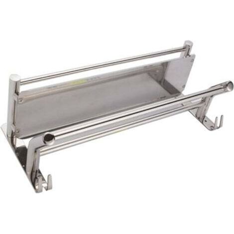 Chrome Towel Rack, Towel Bars, Stainless Steel Towel Rack, Bathroom Towel Holder with Shelf and Wall Hook