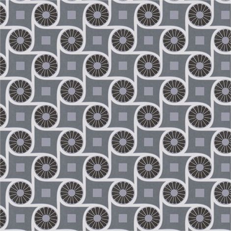 Retro wallpaper wall Profhome 390604 non-woven wallpaper smooth with geometric shapes matt grey white black 5,33 m2 (1/5)