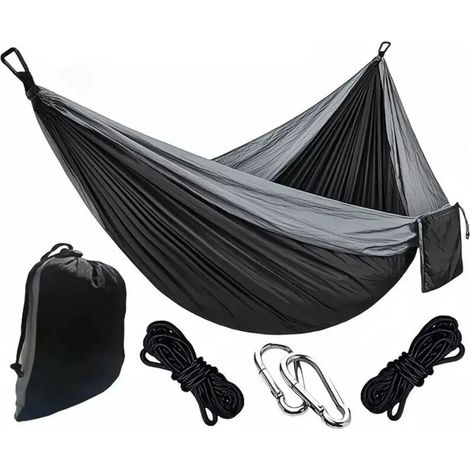 Hamac portable Xt Bn pour le camping noir et gris avec kit (1/5)
