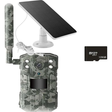 Caméra Faune Sauvage Caméra De Piste Chasse Solaire PIR Détection Mouvement Faune IR Dispositif Vision Nocturne Fiable Précise(Version Add 128G) (1/5)