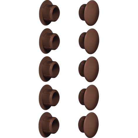 cyclingcolors 10x tappo chiusura plastica nero bianco grigio marrone mobili inserto cappuccio copriforo fori (Ø10mm/marrone scuro RAL 8014) (1/2)