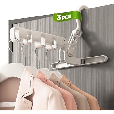 Etendoir Mural Rabattable,Etandoire À Linge Intérieur Pliant,3 Pcs Etendage Linge Interieur,Rotation 90°Porte-Vêtements Pliable Mu (1/5)