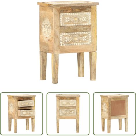 Vintage Nachttisch - Nachttisch Handbemalt 40×30×60 cm Mango Massivholz (1/5)