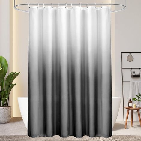 Duschvorhang Textil Grau Wasserdicht Waschbar 180X190cm (1/5)