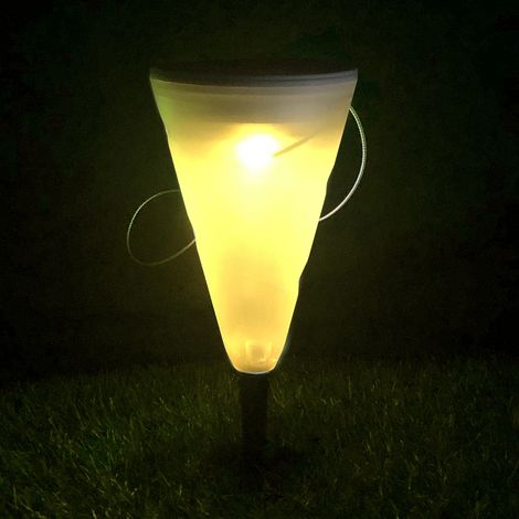 Lampe solaire de jardin extérieure en forme de cône LED, lanterne suspendue. (1/5)