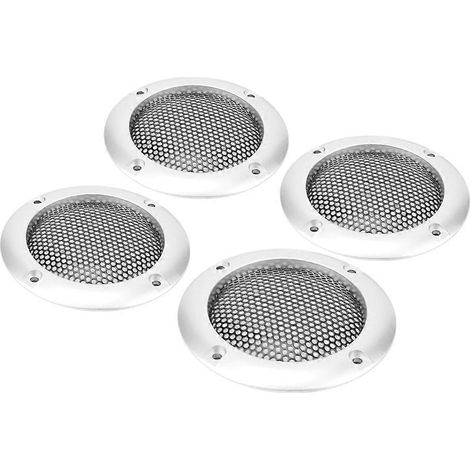 4 Stück 2-Zoll-Lautsprechergitter, dekoratives Schutzgitter für Lautsprecher (Silber)